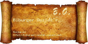 Biburger Oszlár névjegykártya